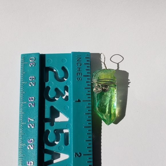 lot of 2 Quartz and Sea Glass pendants, NWOT, gems - Picture 3 of 14